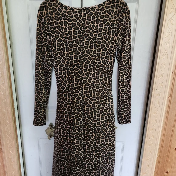 Michael Kors Leopard Print Long Sleeve Dress - Picture 9 of 10